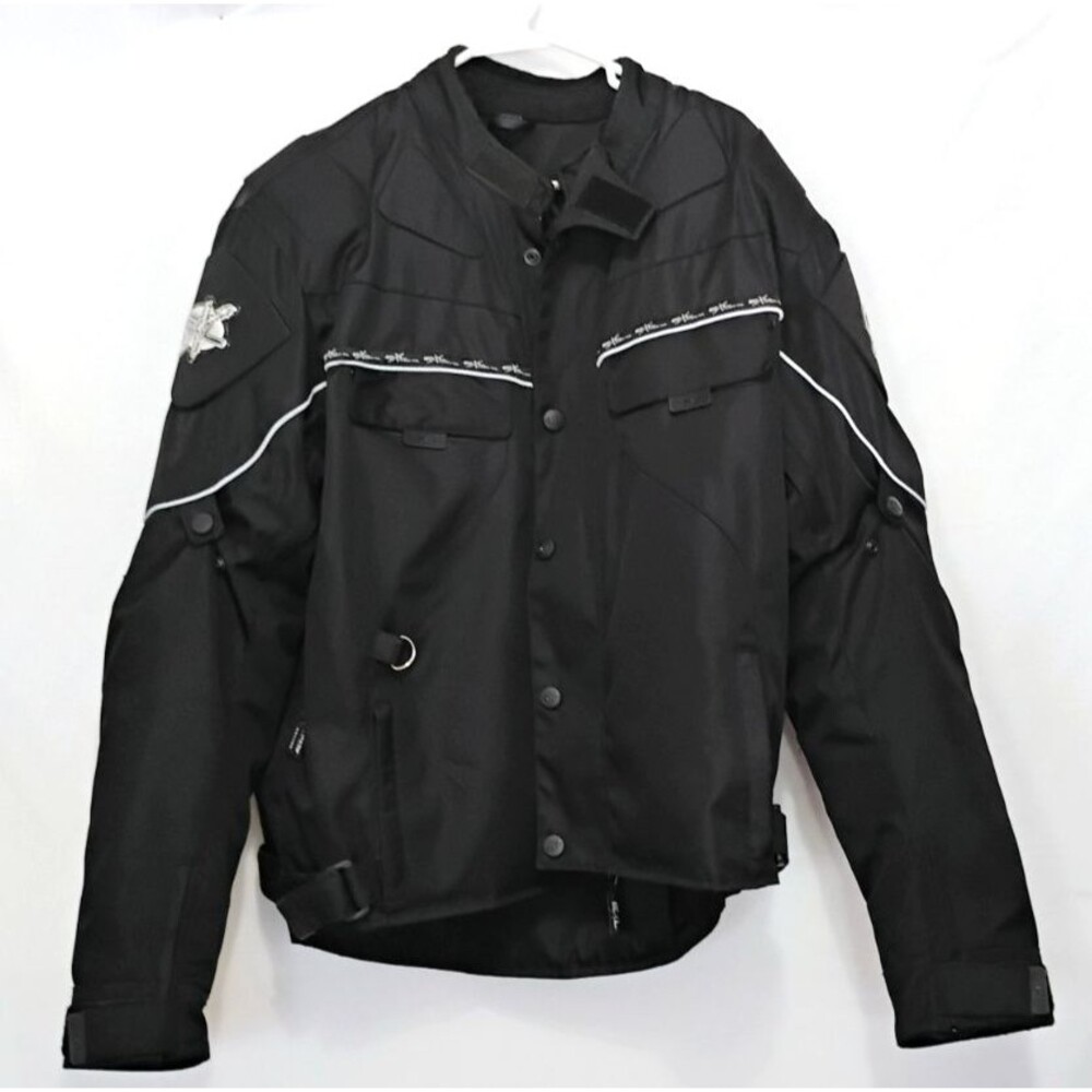 XLE Armored Motorcycle MOTO Jacket Mens XXL Black Heavy REMOVABLE Liner Pads NEW